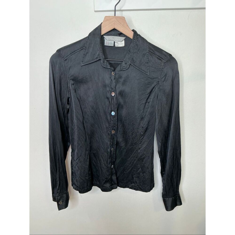 Max Mara Button Down Blouse | 6 in Black